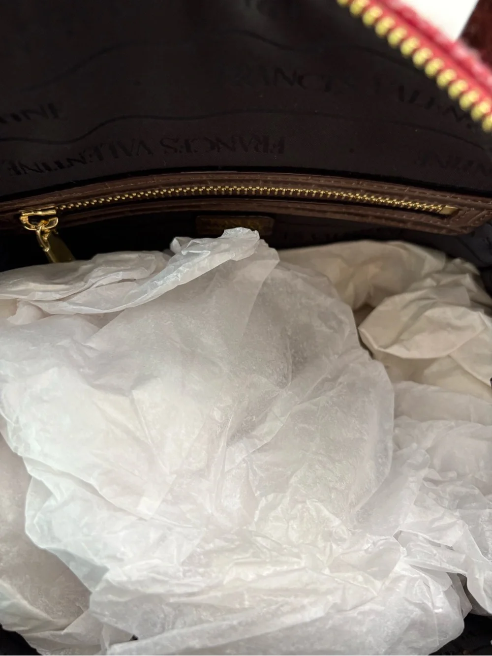 Frances Valentine Pink Wool Herringbone Boxy Satchel Bag